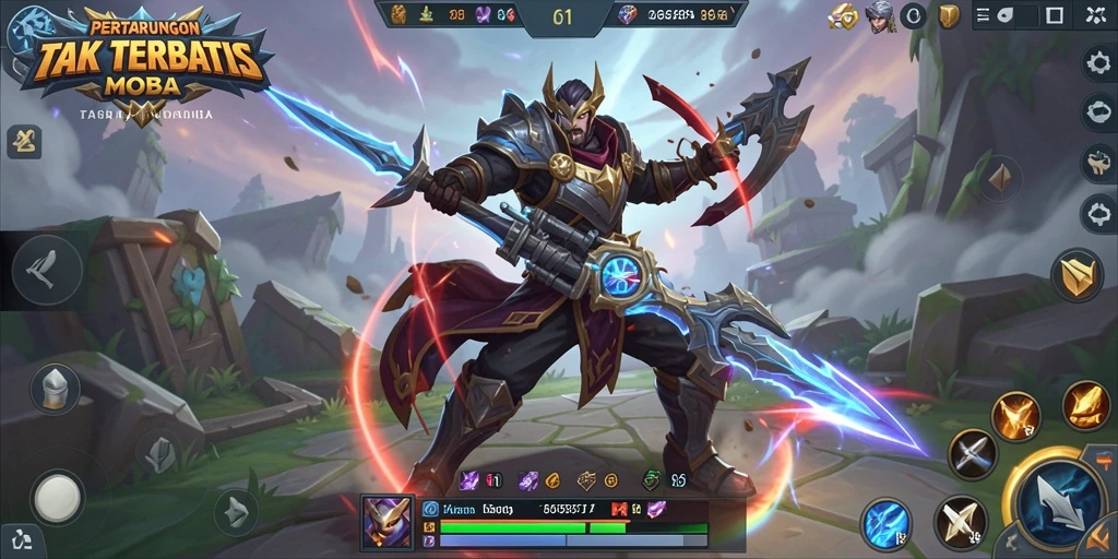 Gameplay seru dalam arena MOBA yang penuh aksi.