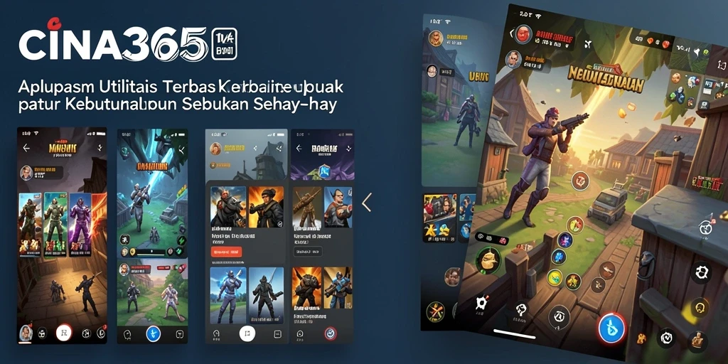 Screenshot tampilan utama CINA365 dengan fitur utilitas yang menarik.