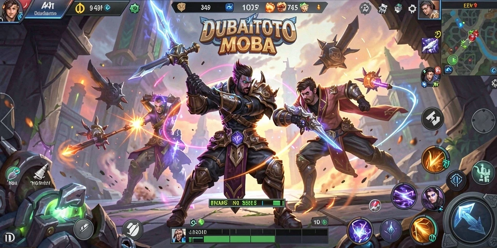 Tampilan gameplay seru dalam DUBAITOTO dengan karakter unik.
