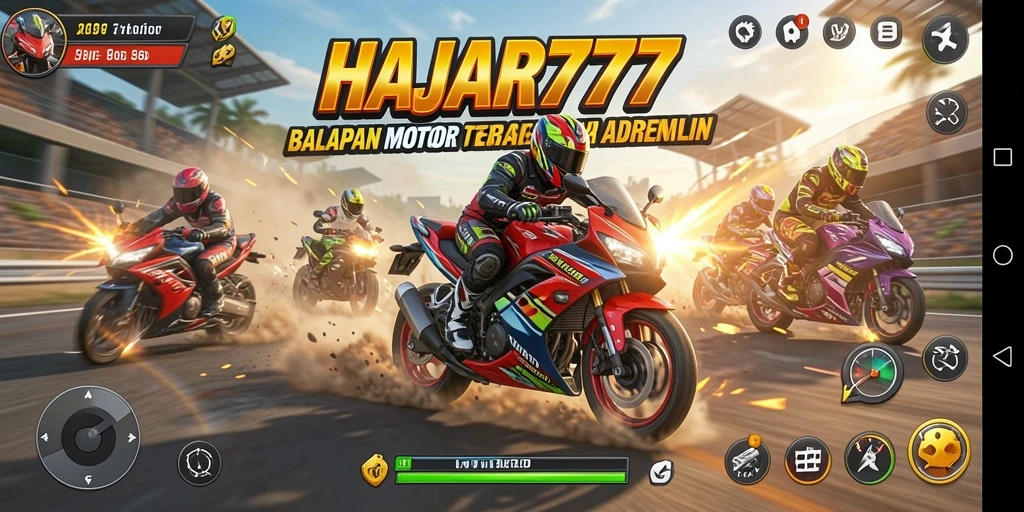 Gameplay seru balapan motor dengan grafis realistis.