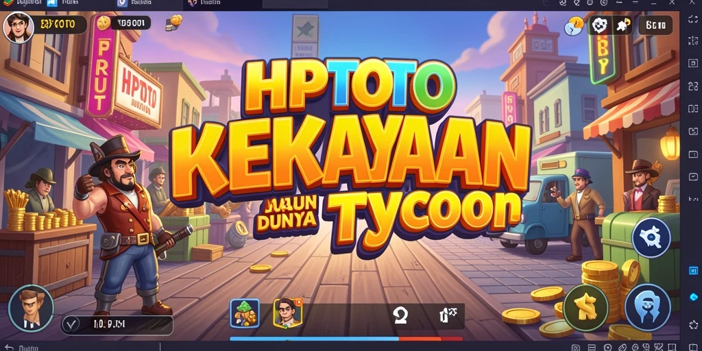 Screenshot menampilkan gameplay HPTOTO dengan strategi pengelolaan bisnis.