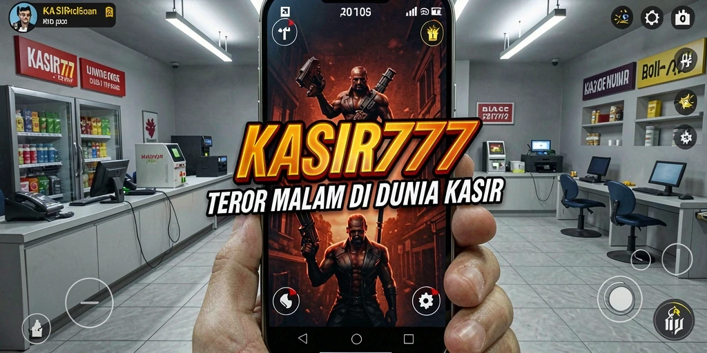 Tampilan menyeramkan gameplay KASIR777 yang penuh ketegangan.