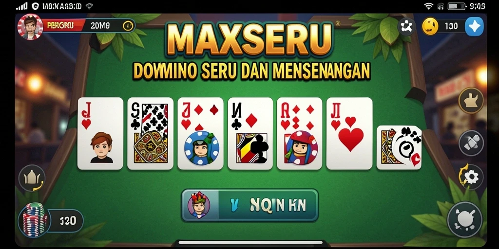 Screenshot gameplay MAXSERU yang menunjukkan keseruan bermain Domino.