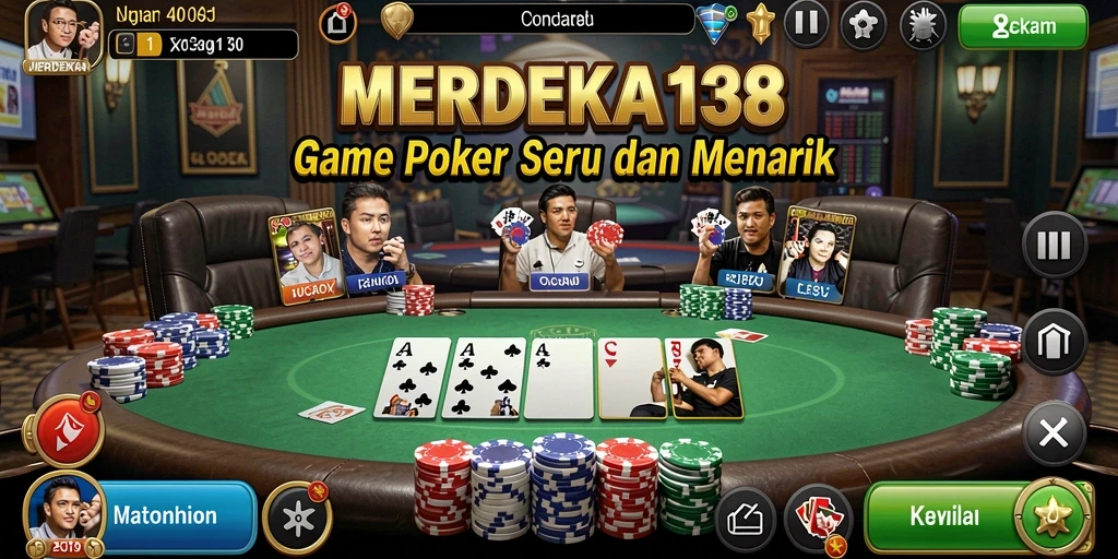 Tampilan menarik dan seru selama bermain Poker di MERDEKA138.