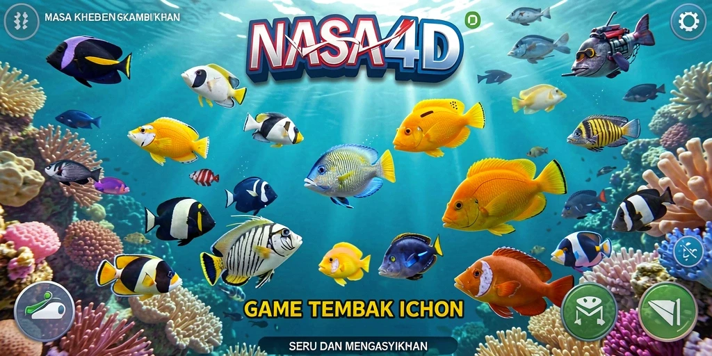 Tampilan gameplay Tembak Ikan yang seru dan menantang di NASA4D.
