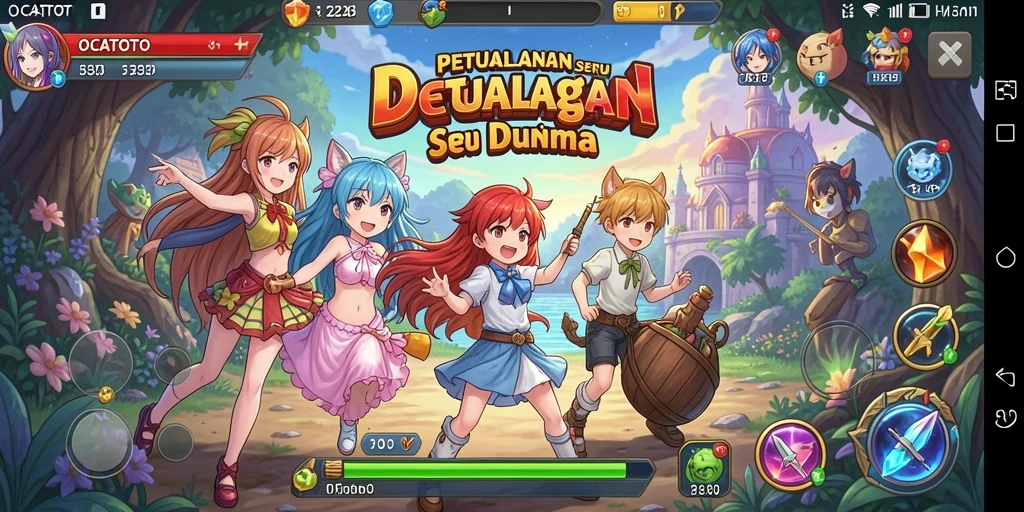Tampilan menarik dari gameplay OCATOTO dengan karakter anime.