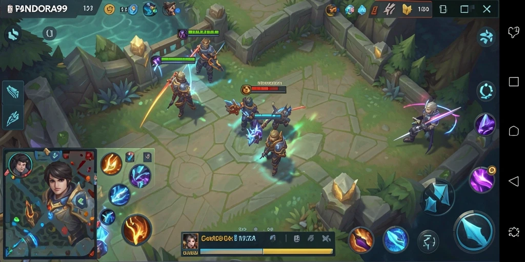 Screenshot PANDORA99 menampilkan aksi seru di arena MOBA.
