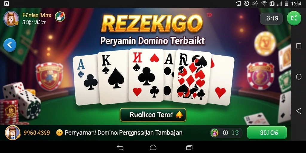 Tampilan gameplay seru dalam permainan Domino REZEKIGO.
