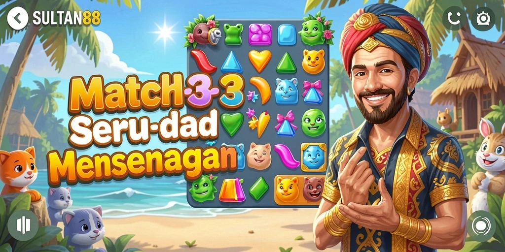 Gameplay seru SULTAN88 dengan pencocokan permata.