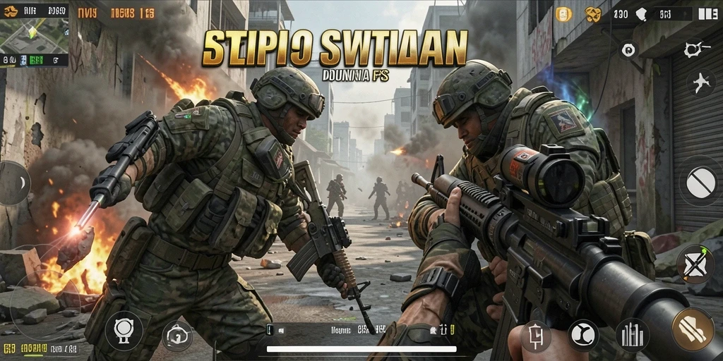Screenshot gameplay SVIP9 menampilkan aksi tembak-tembakan yang intens.