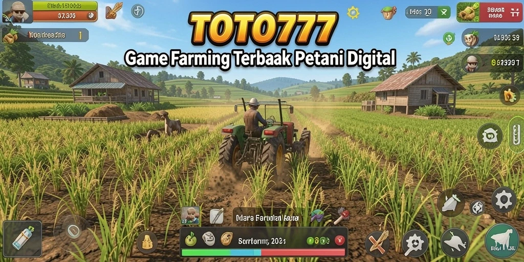 Screenshot gameplay TOTO777 yang menampilkan aktivitas bertani yang mengasyikkan.