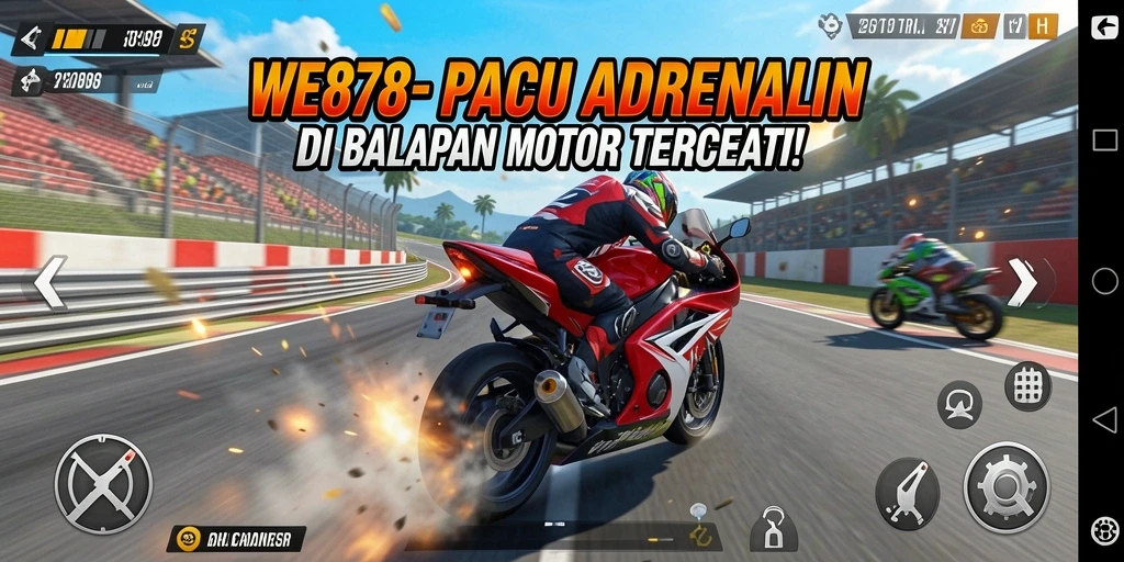 Gameplay seru balapan motor dengan grafik tinggi dan kontrol responsif.