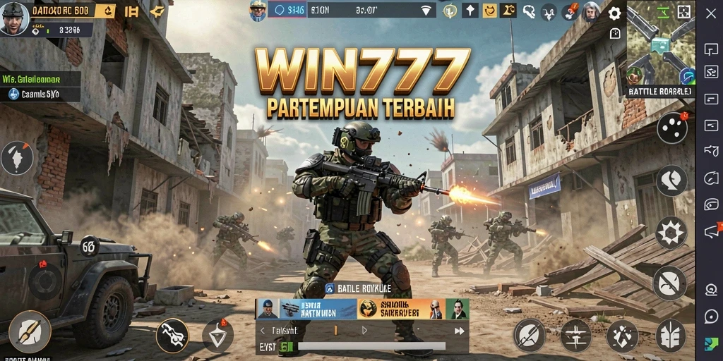 Tampilan gameplay Battle Royale yang mendebarkan di WIN777.